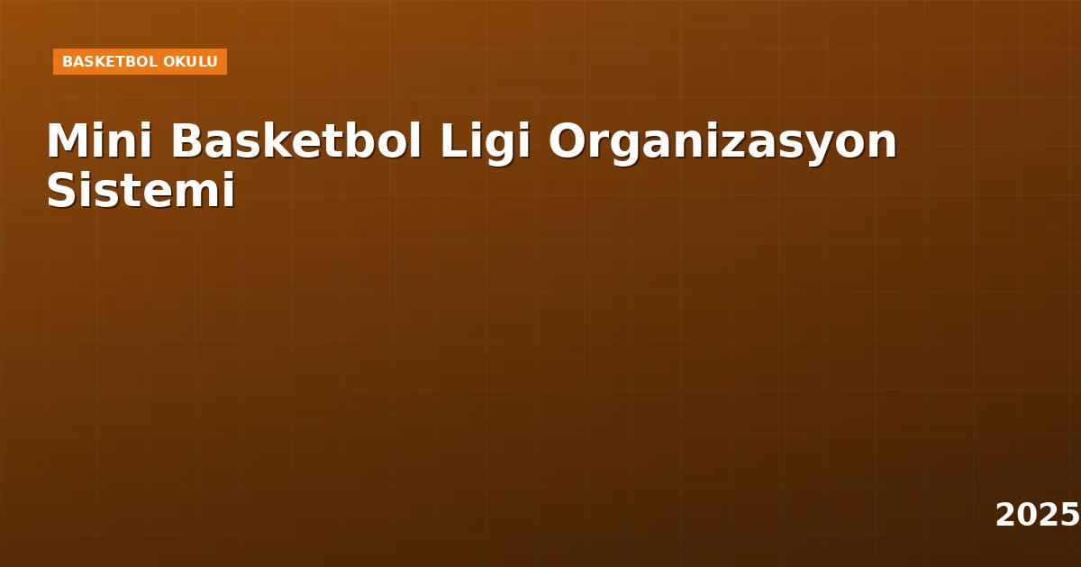 Mini Basketbol Ligi Organizasyon Sistemi